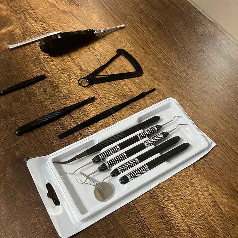 Kit D'examen Dentaire De Base - 5 Pièces En Acier Inoxydable (grattoir, Sonde, Spatule...) - Neuf