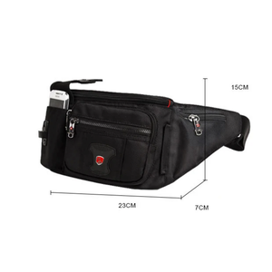 Waist bag with multiple pockets and large capacity: 5 pockets, spacious.