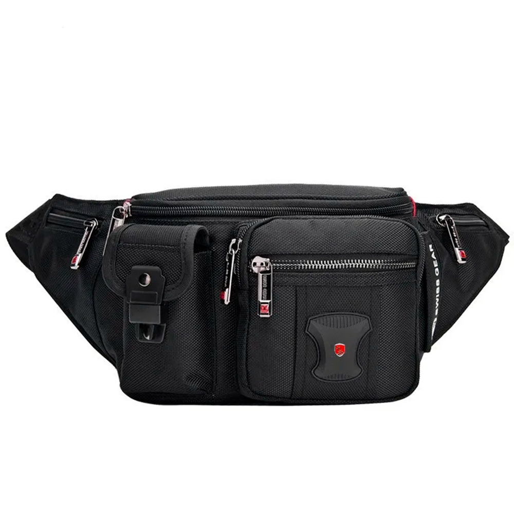 Waist bag with multiple pockets and large capacity: 5 pockets, spacious.