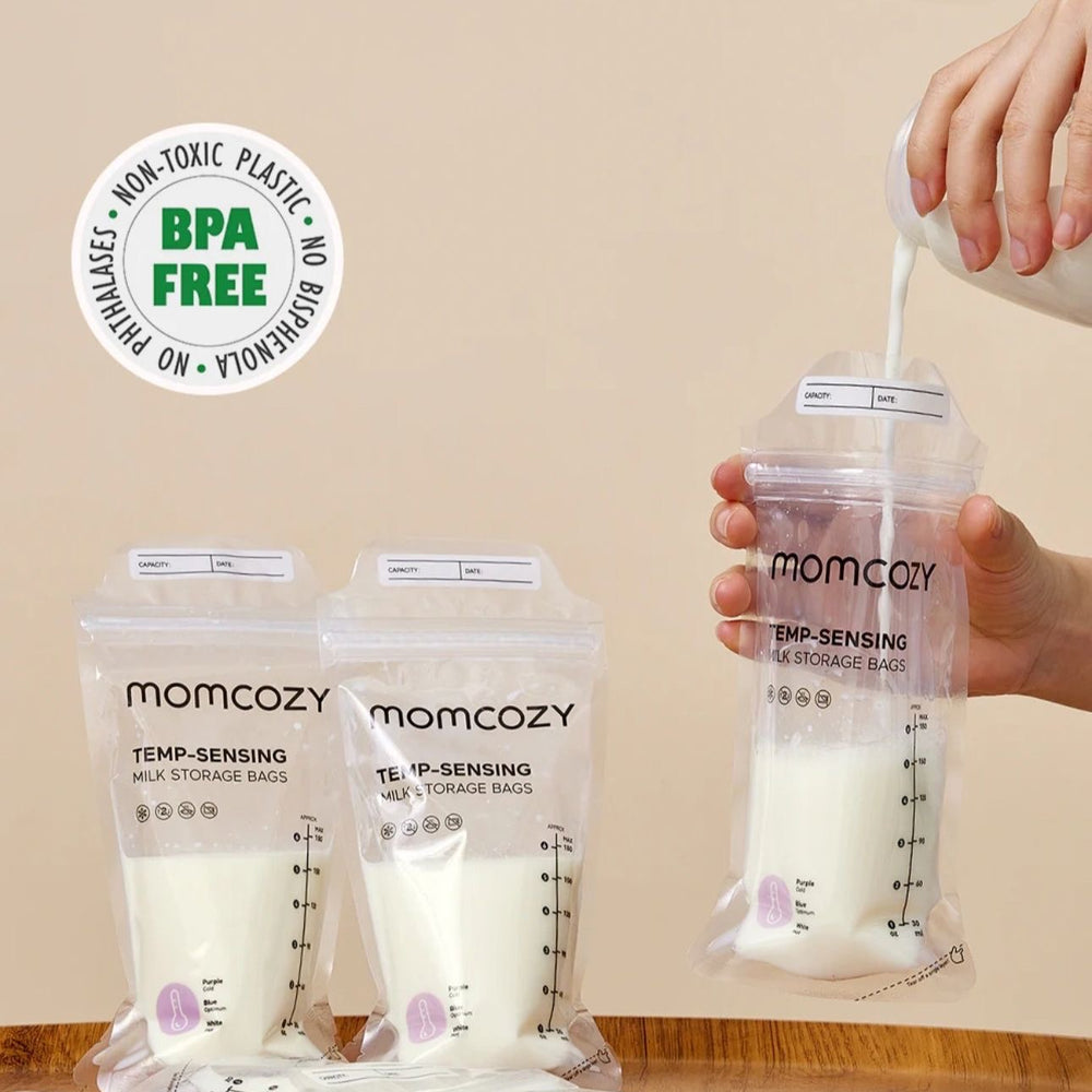 
                  
                    Momcozy  Bolsas de Almacenamiento de Leche Materna con Detección de Temperatura:
                  
                