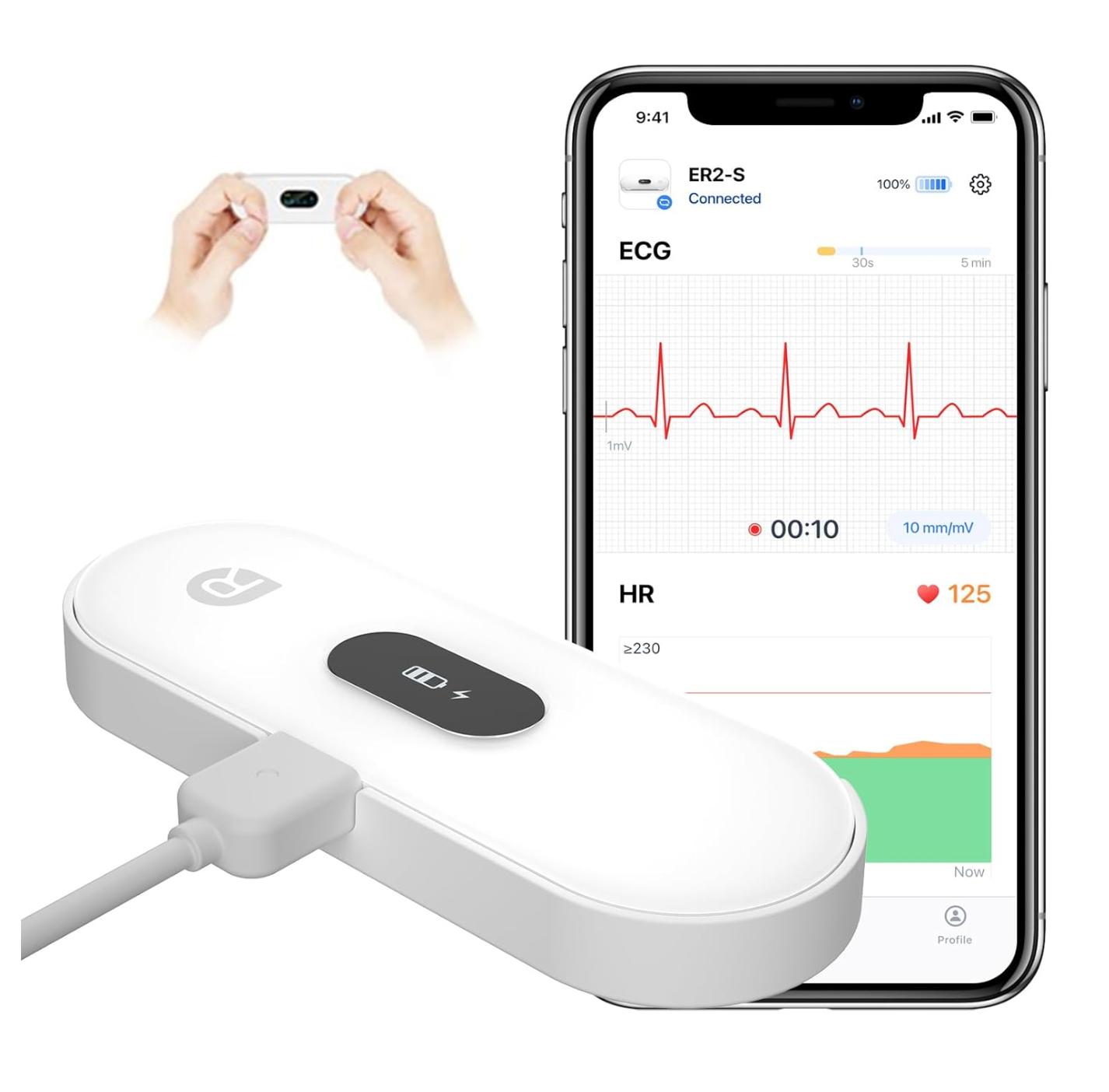 
                  
                    CheckMe Monitor ECG Portátil Bluetooth con Pantalla OLED y App para iOS y Android
                  
                