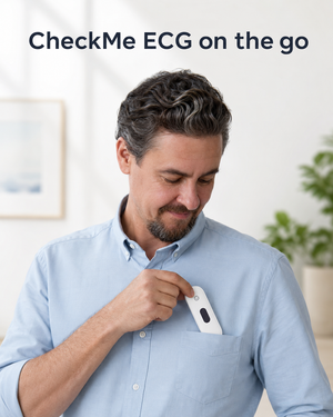 CheckMe Monitor ECG Portátil Bluetooth con Pantalla OLED y App para iOS y Android
