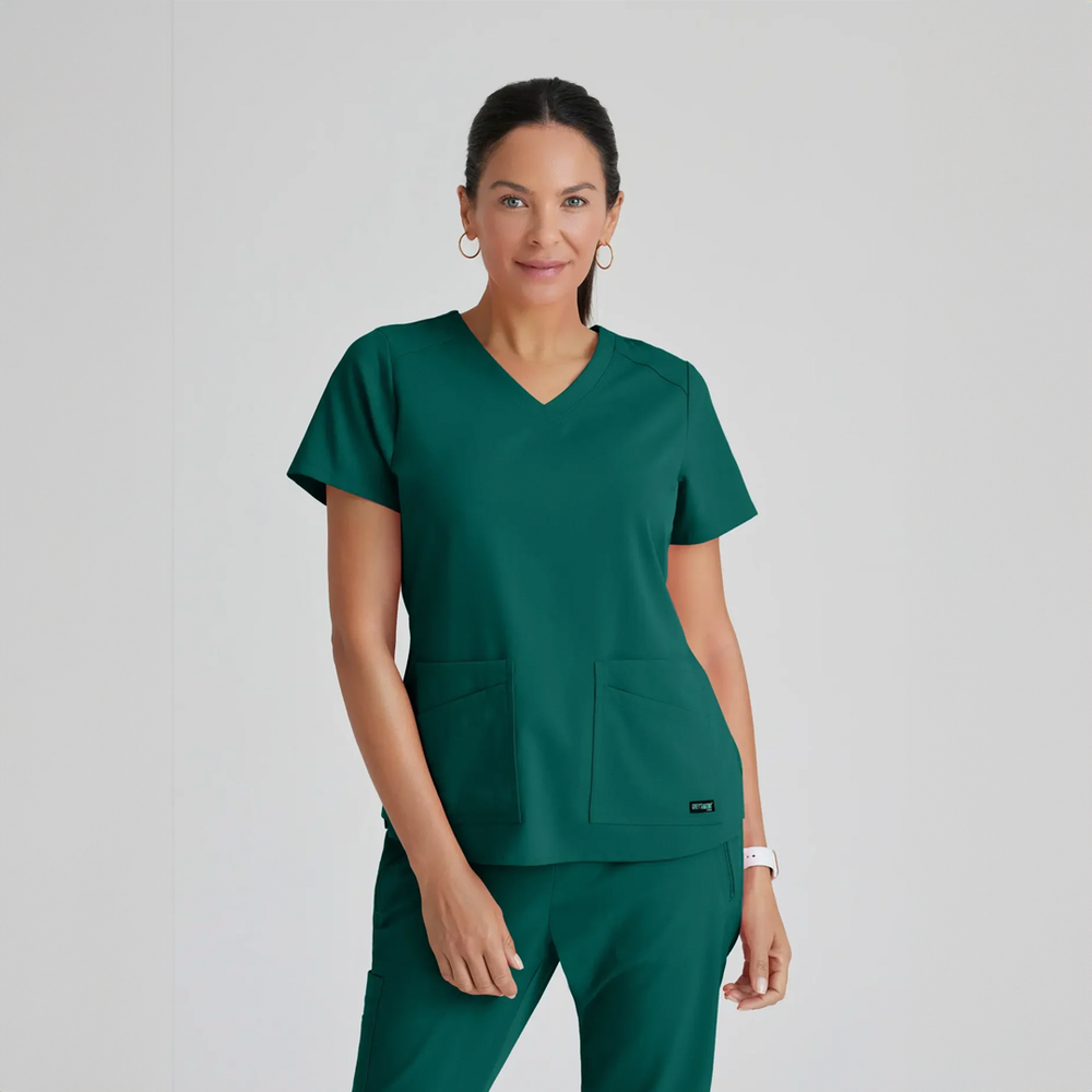 CAMISA DE MUJER ESTILO EMMA CUELLO V CURVO GREYS ANATOMY