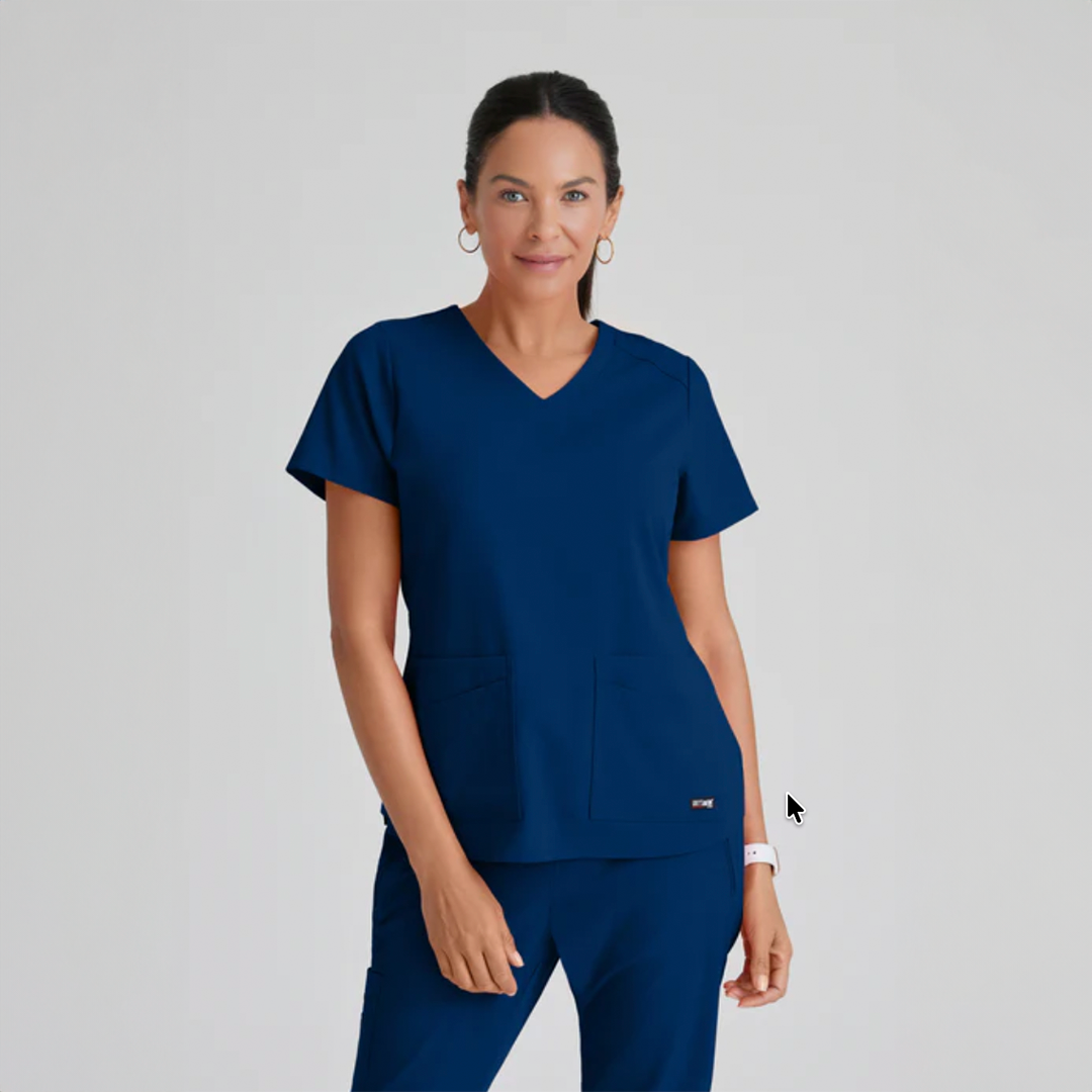 
                  
                    CAMISA DE MUJER ESTILO EMMA CUELLO V CURVO GREYS ANATOMY
                  
                