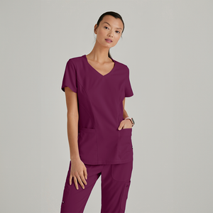 CAMISA DE MUJER ESTILO CARLY CUELLO V CURVO GREYS ANATOMY