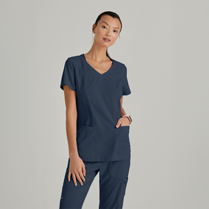 CAMISA DE MUJER ESTILO CARLY CUELLO V CURVO GREYS ANATOMY