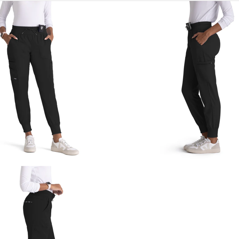 
                  
                    Pantalón de jogger de Grey's Anatomy, modelo GRSP527, con 7 bolsillos, diseñado para ofrecer comodidad y funcionalidad a los profesionales de la salud.
                  
                