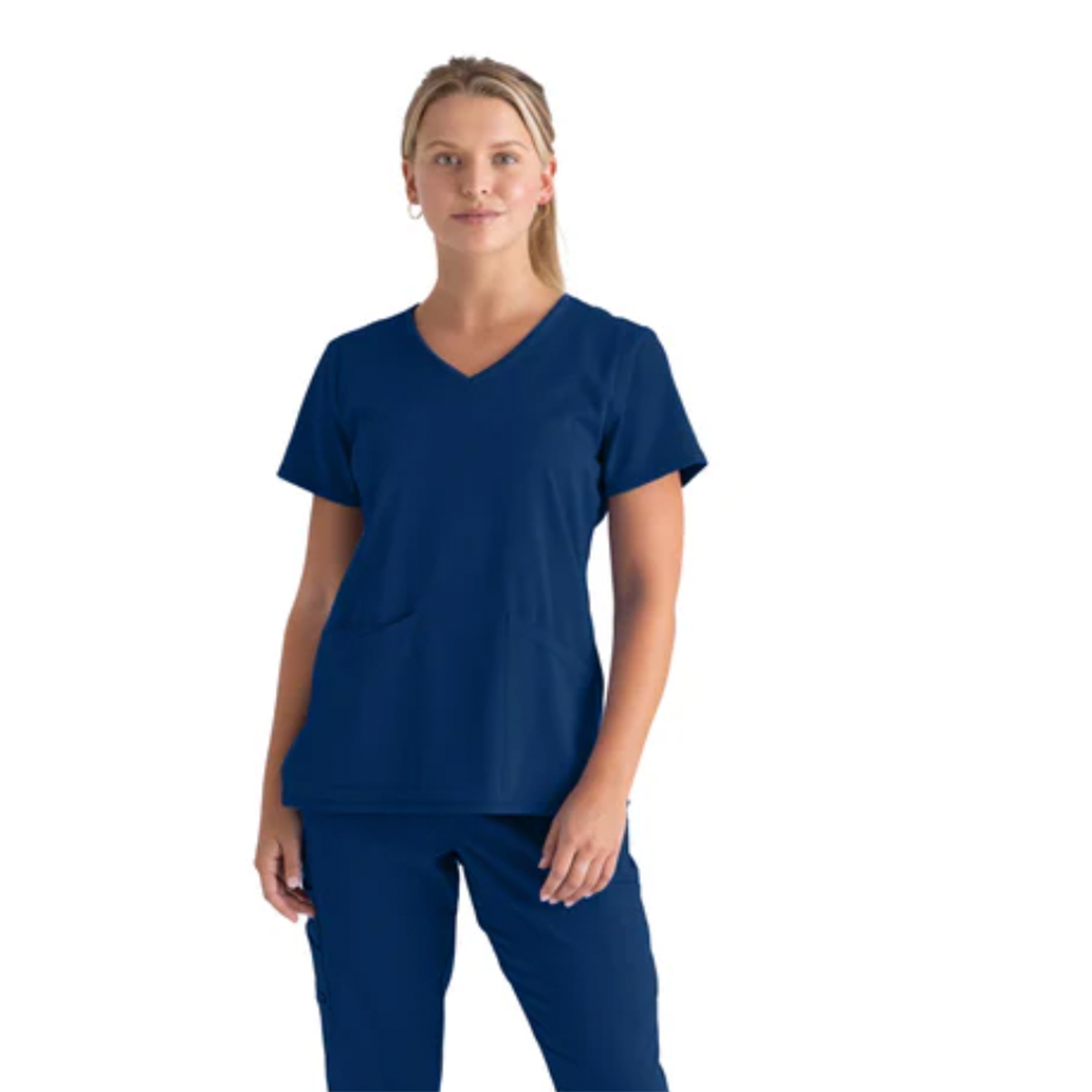 
                  
                    CAMISA DE MUJER ESTILO SERENA CUELLO V CURVO GREYS ANATOMY
                  
                