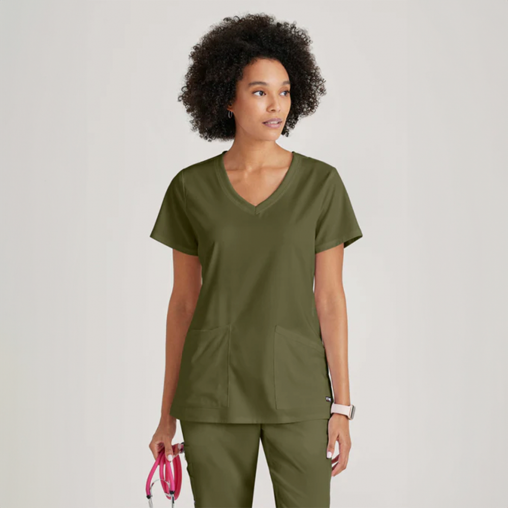 
                  
                    CAMISA DE MUJER ESTILO SERENA CUELLO V CURVO GREYS ANATOMY
                  
                