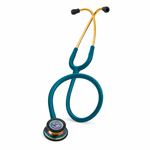 Color: Azul Caribe Tornasol - vista frontal Estetoscopio Littmann Classic III en Medimed Honduras