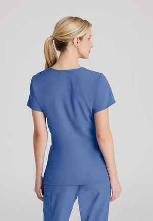 Color: Azul Cielo - detalle Camisa Mujer Cuello V Skechers en Medimed Honduras