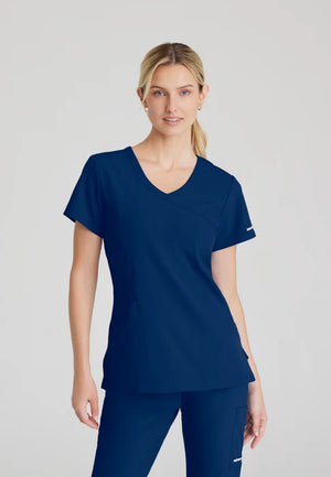 Color: Azul Marino - vista frontal Camisa Mujer Cuello V Skechers en Medimed Honduras