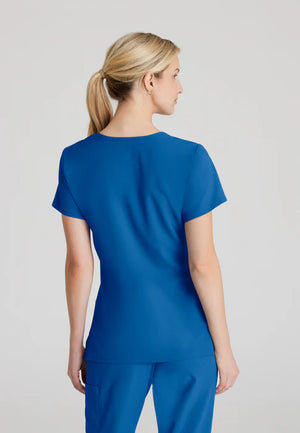 Color: Azul Royal - detalle Camisa Mujer Cuello V Skechers en Medimed Honduras