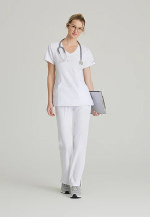Color: Blanco - vista lateral Camisa Mujer Cuello V Skechers en Medimed Honduras