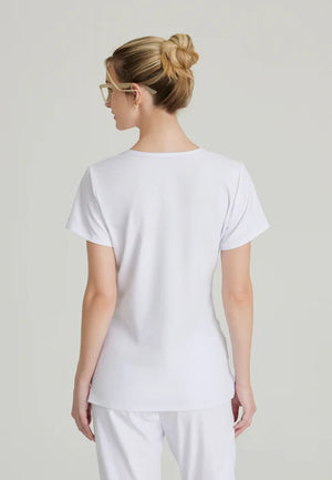 Color: Blanco - detalle Camisa Mujer Cuello V Skechers en Medimed Honduras