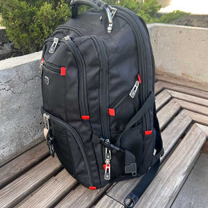 "Bolsa Mochila Extra Grande para Laptop de Viaje de 52 L con Puerto de Carga USB para Portátiles de 17 Pulgadas, ideal para hombres y mujeres que necesitan llevar consigo una laptop y otros artículos de viaje. ¡Obtén una mochila espaciosa y funcional con capacidad para laptops de gran tamaño y puerto de carga USB integrado!
