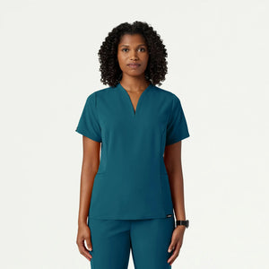Color: Azul Caribe - vista frontal Camisa Jaanuu Calix Fit and Flare en Medimed Honduras