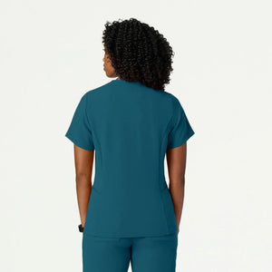 Color: Azul Caribe - vista posterior Camisa Jaanuu Calix Fit and Flare en Medimed Honduras