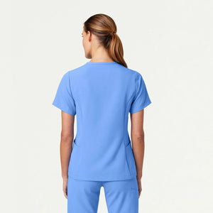 Color: Azul Cielo - vista posterior Camisa Jaanuu Calix Fit and Flare en Medimed Honduras
