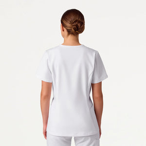 Color: Blanco - vista posterior Camisa Jaanuu Calix Fit and Flare en Medimed Honduras