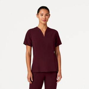 Color: Vino - vista frontal Camisa Jaanuu Calix Fit and Flare en Medimed Honduras