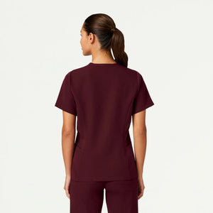 Color: Vino - vista posterior Camisa Jaanuu Calix Fit and Flare en Medimed Honduras