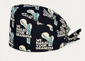Gorro de quirofano ajustable con banda para el sudor, adecuado para hombres y mujeres