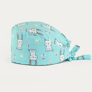 Gorro de quirofano ajustable con banda para el sudor, adecuado para hombres y mujeres