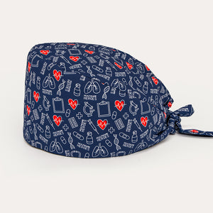 Gorro de quirofano ajustable con banda para el sudor, adecuado para hombres y mujeres