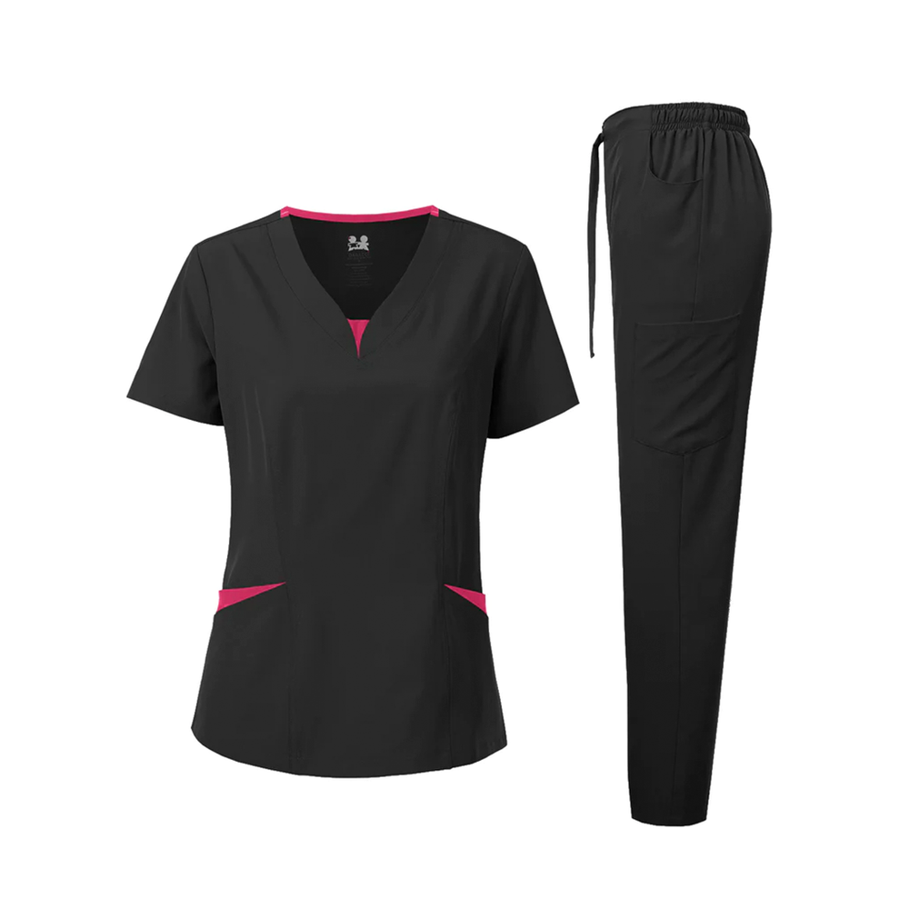 Dagacci 4-Way Stretch Two-Tone Medical Set Uniform