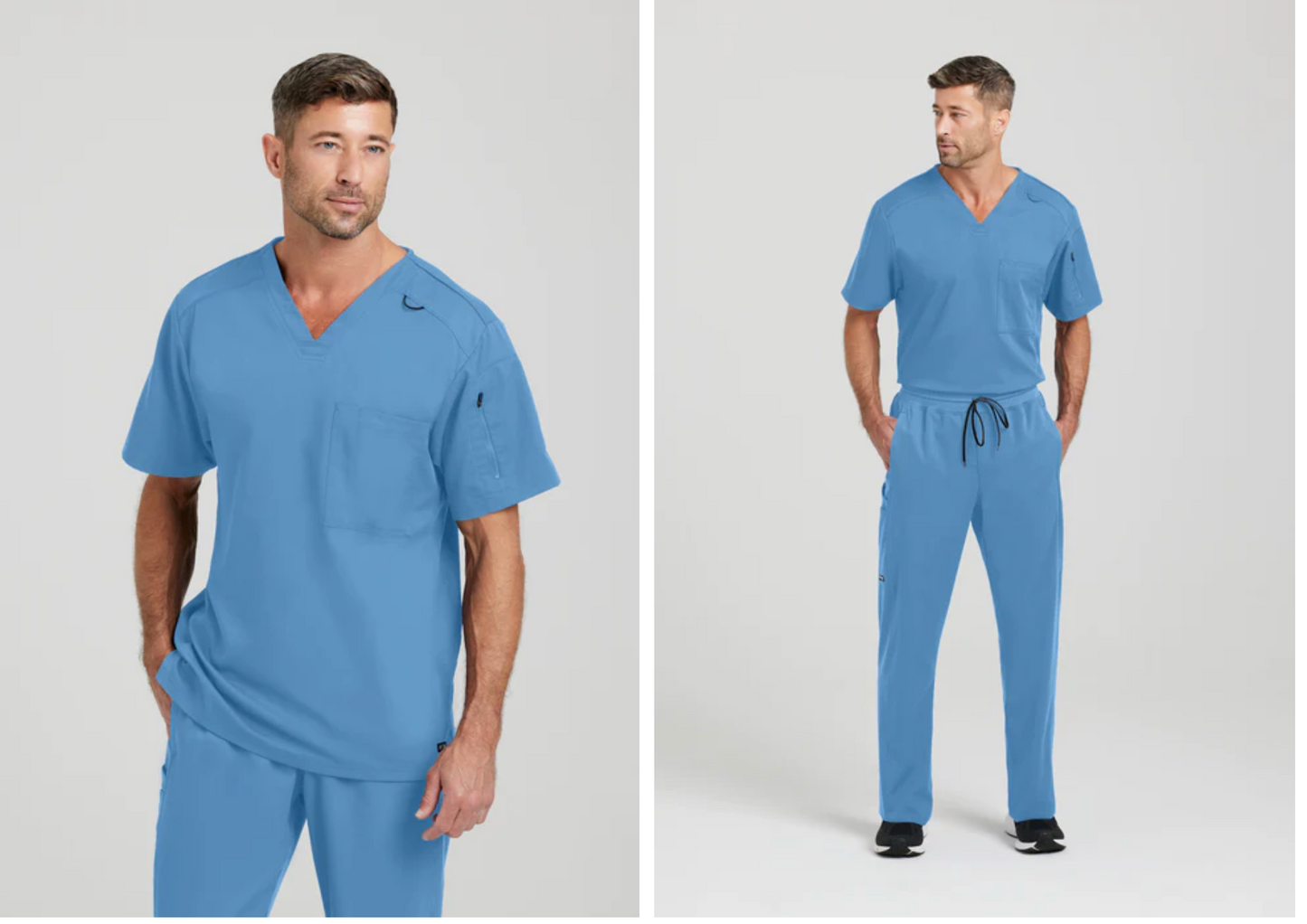 
                  
                    Camisa estilo Murphy de Grey's Anatomy, con cuello en V y 2 bolsillos, modelo GRST079, ideal para profesionales de la salud que buscan comodidad y funcionalidad.
                  
                