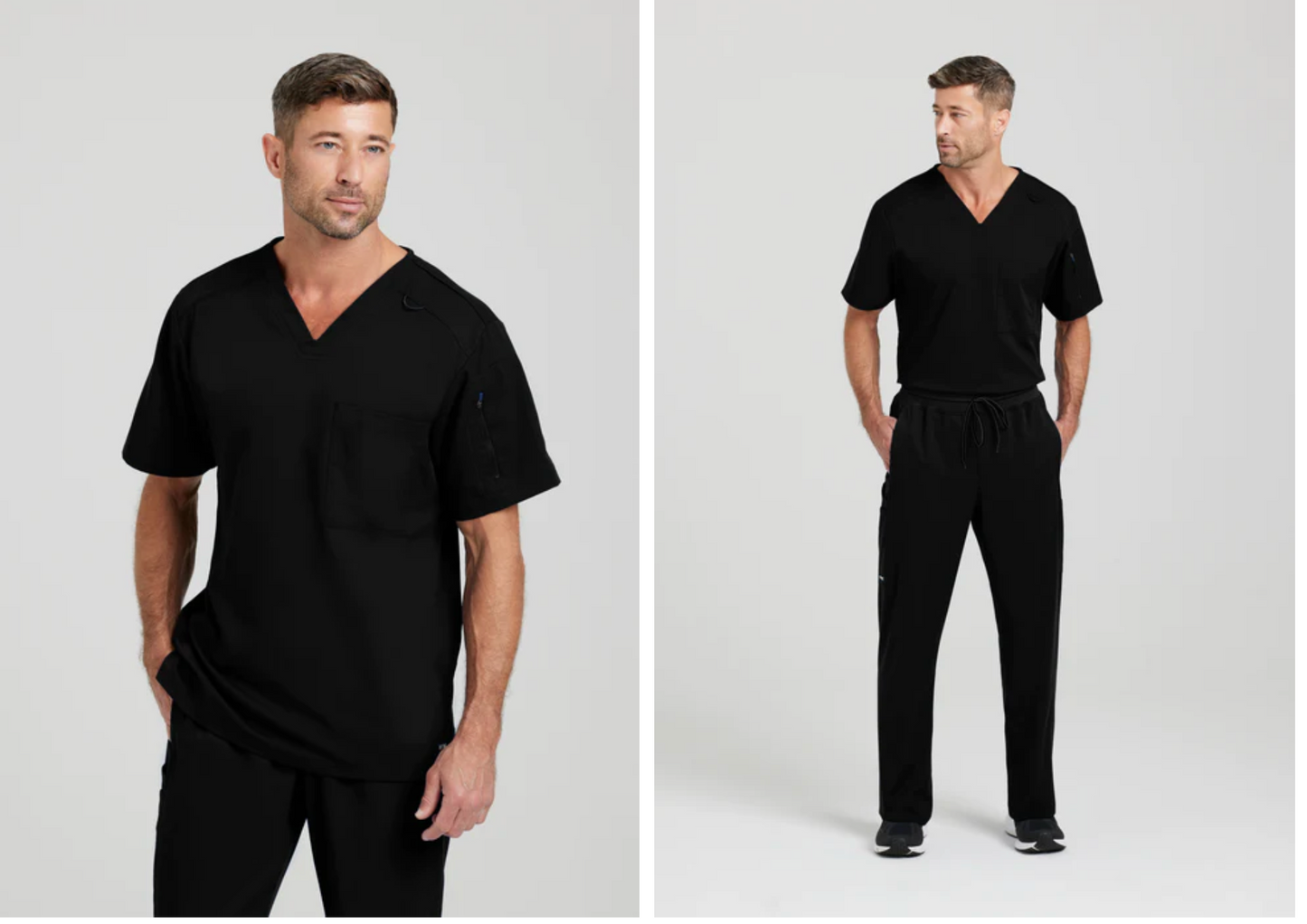 Camisa estilo Murphy de Grey's Anatomy, con cuello en V y 2 bolsillos, modelo GRST079, ideal para profesionales de la salud que buscan comodidad y funcionalidad.