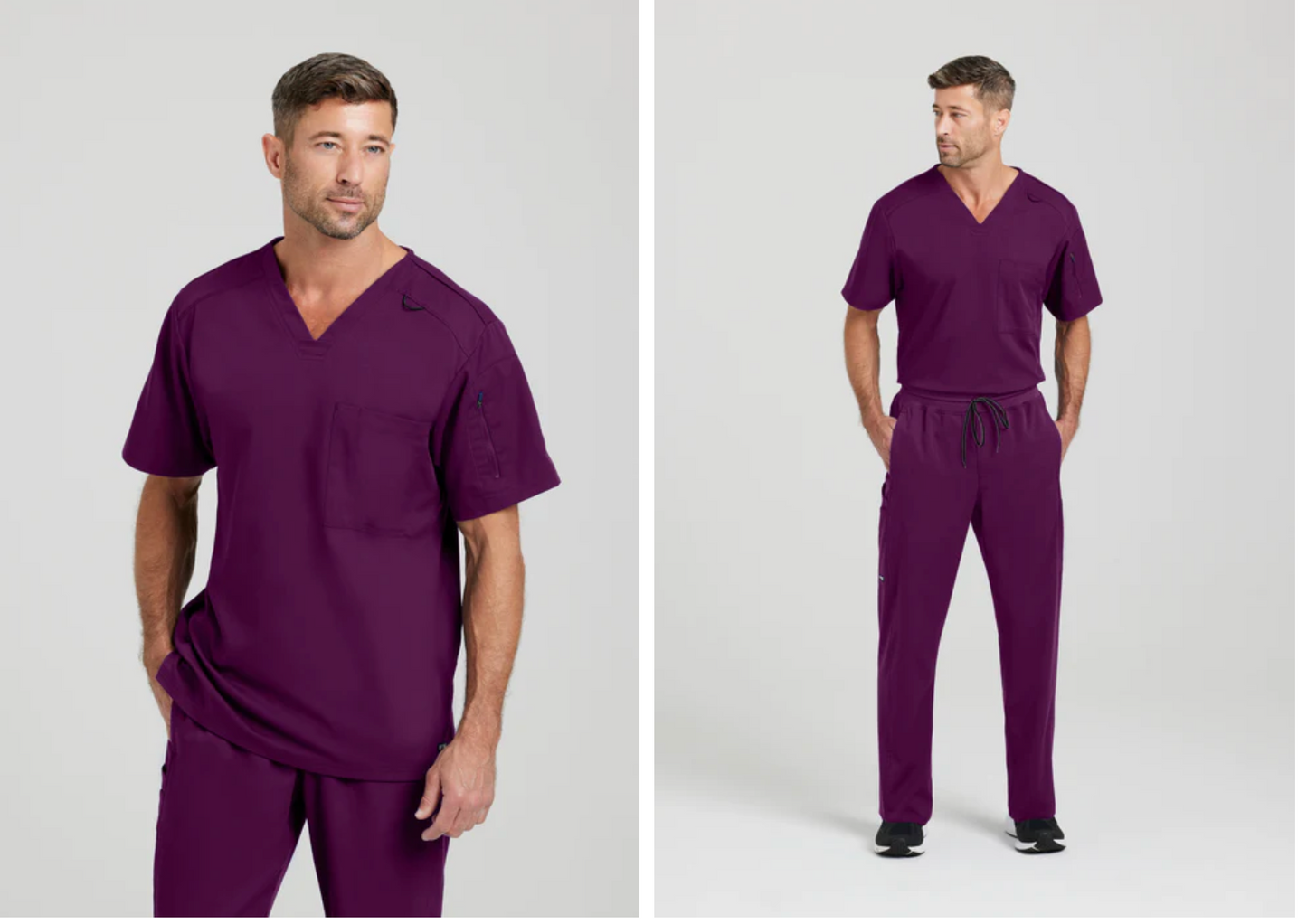 Camisa estilo Murphy de Grey's Anatomy, con cuello en V y 2 bolsillos, modelo GRST079, ideal para profesionales de la salud que buscan comodidad y funcionalidad.