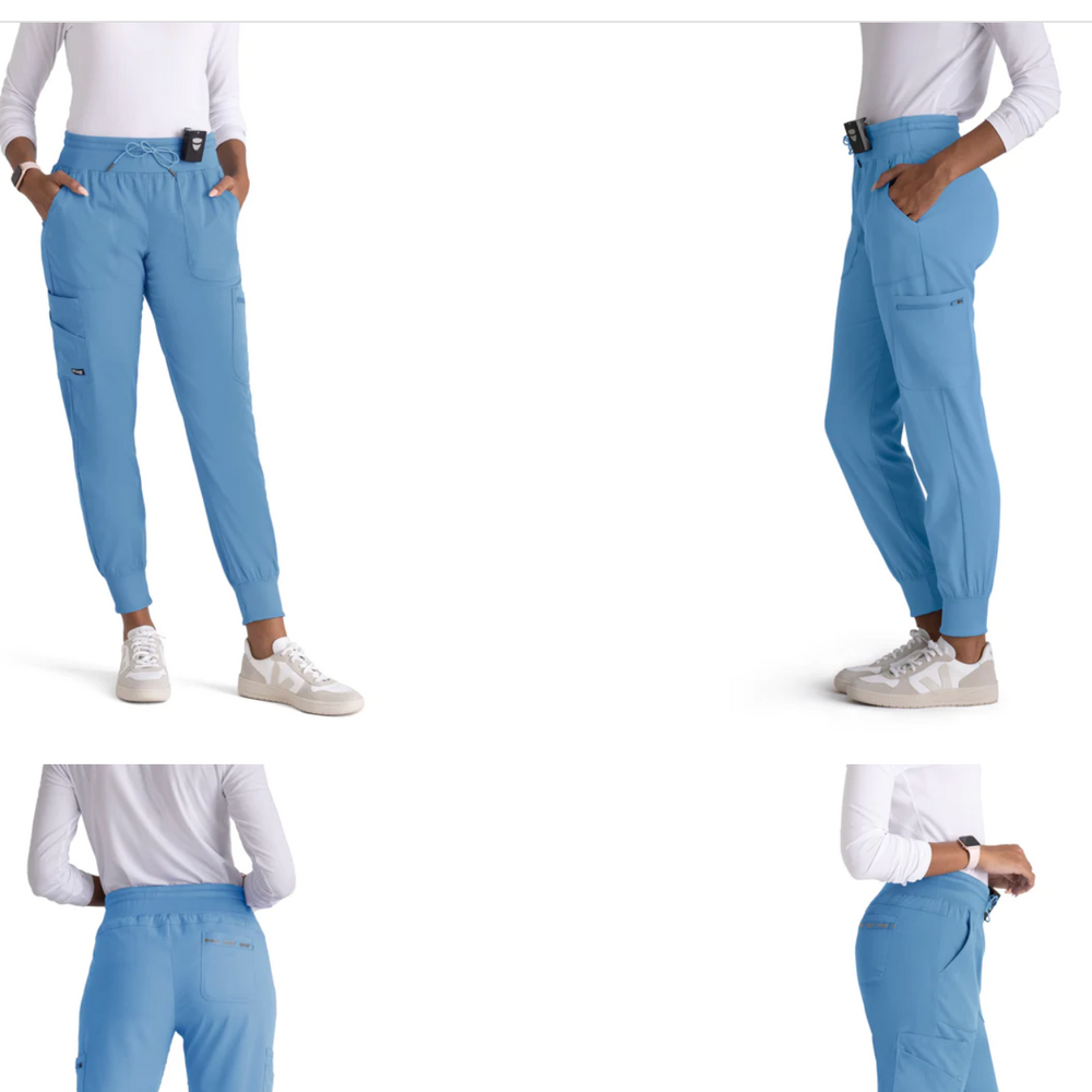 
                  
                    Pantalón de jogger de Grey's Anatomy, modelo GRSP527, con 7 bolsillos, diseñado para ofrecer comodidad y funcionalidad a los profesionales de la salud.
                  
                