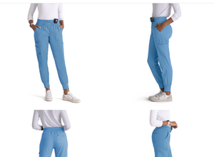 Pantalón de jogger de Grey's Anatomy, modelo GRSP527, con 7 bolsillos, diseñado para ofrecer comodidad y funcionalidad a los profesionales de la salud.