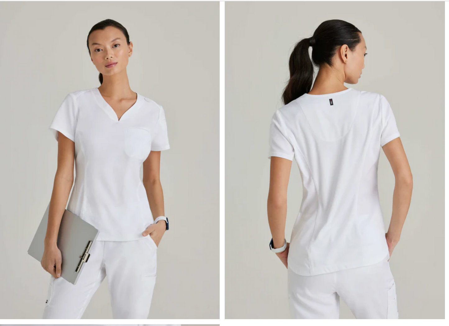 Top de Grey's Anatomy, modelo GRST136, con cuello en V y 2 bolsillos, diseñado para proporcionar comodidad y eficiencia a los profesionales de la salud."