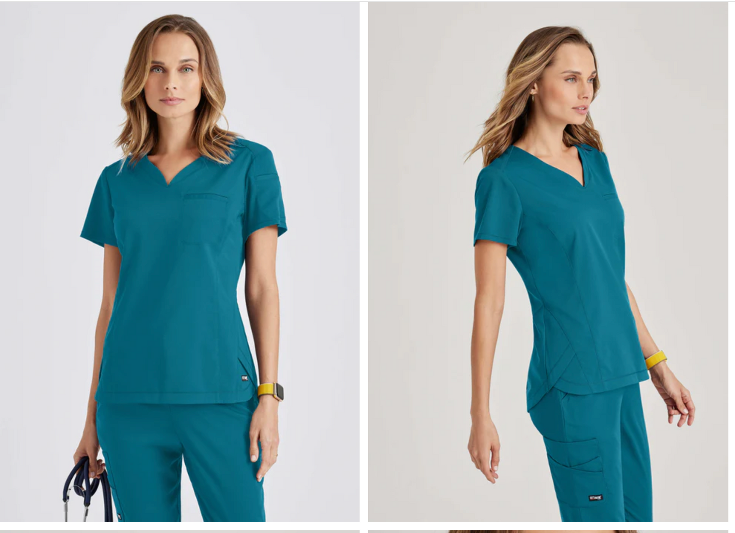 
                  
                    Top de Grey's Anatomy, modelo GRST136, con cuello en V y 2 bolsillos, diseñado para proporcionar comodidad y eficiencia a los profesionales de la salud.
                  
                