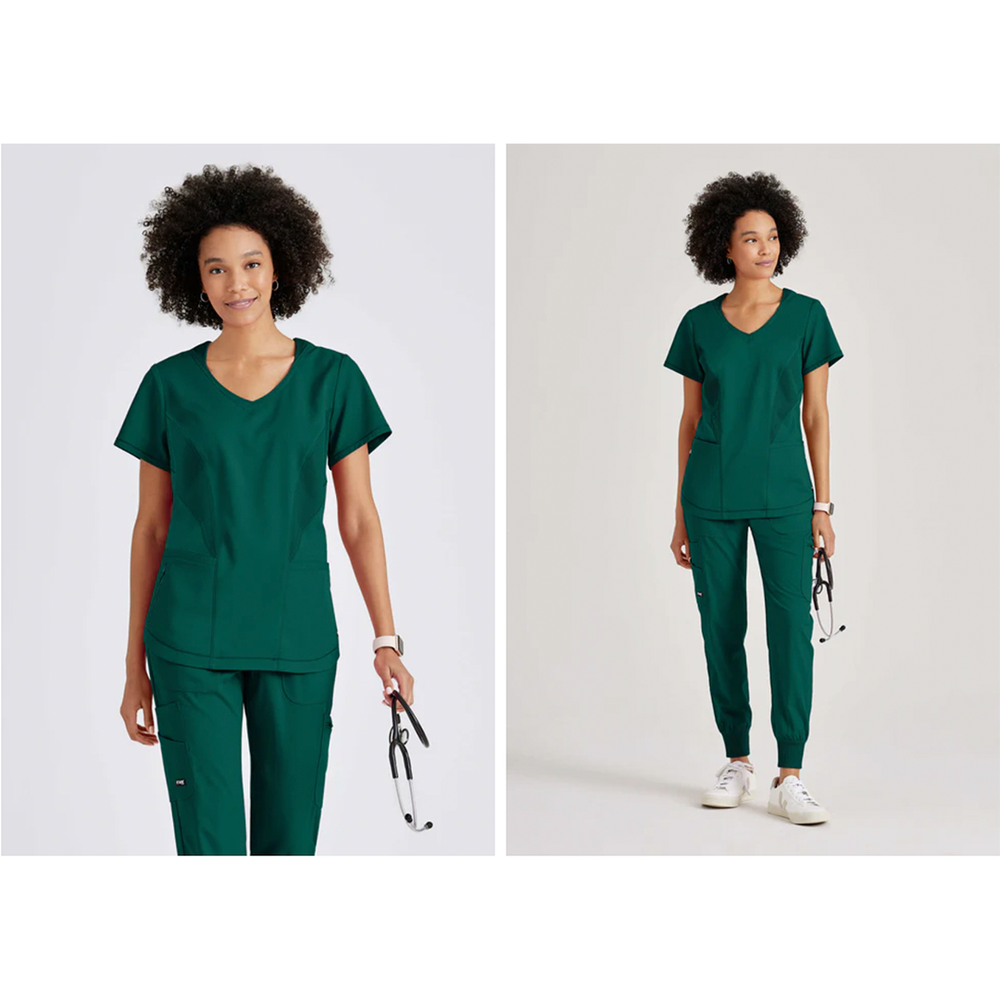 
                  
                    CAMISA DE MUJER ESTILO CARLY CUELLO V CURVO GREYS ANATOMY
                  
                