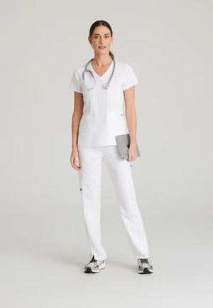 Color: Blanco - vista lateral Pantalon Greys Anatomy Kim en Medimed Honduras