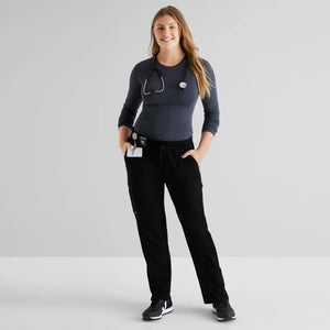Color: Negro - vista lateral Pantalon Greys Anatomy Kim en Medimed Honduras