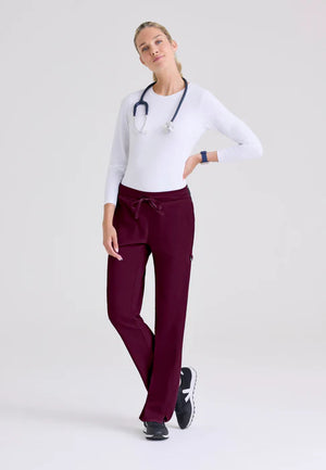Color: Vino - vista lateral Pantalon Greys Anatomy Kim en Medimed Honduras