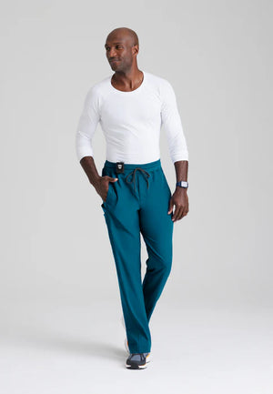 Color: Azul Caribe - vista lateral Pantalon Greys Anatomy Hudson Hombre en Medimed Honduras