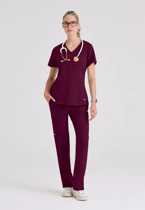 Color: Vino - vista lateral Camisa Greys Anatomy Emma en Medimed Honduras