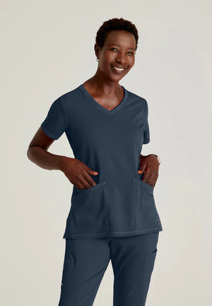 Color: Acero - vista frontal Camisa Greys Anatomy Serena en Medimed Honduras