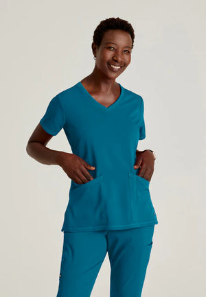 Color: Azul Caribe - vista frontal Camisa Greys Anatomy Serena en Medimed Honduras