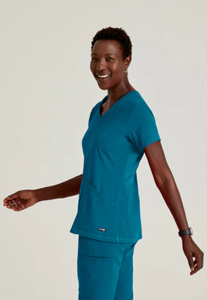 Color: Azul Caribe - vista posterior Camisa Greys Anatomy Serena en Medimed Honduras