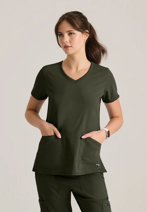 Color: Verde Olivo - vista frontal Camisa Greys Anatomy Serena en Medimed Honduras