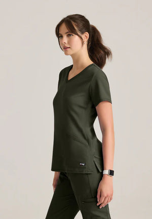 Color: Verde Olivo - vista posterior Camisa Greys Anatomy Serena en Medimed Honduras
