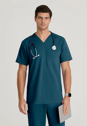 Color: Azul Caribe - vista frontal Camisa Greys Anatomy Murphy Hombre en Medimed Honduras