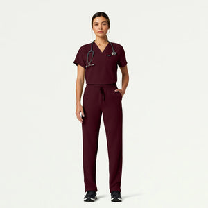 Color: Vino - vista lateral Pantalon Jaanuu Kerr 365 Tiro Alto en Medimed Honduras